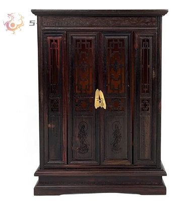 wood Guan Yin Buddhist Altar Butsudan Shrine God Zen Portable Praying - Image 1 of 4