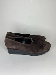 Robert Clergerie  Paris  Brown Suede Shoes Wedge Slip On Platform Women Sz 9.5B - Picture 1 of 17