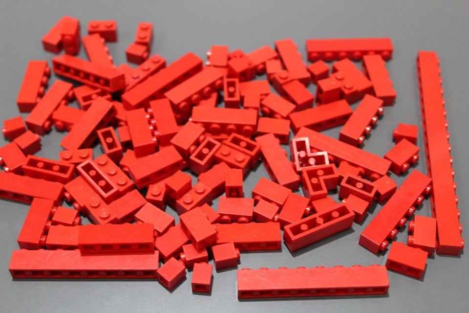 LEGO System 100 Basic Bausteine Basicsteine einreihig rot red #4057 - Bild 1 von 1