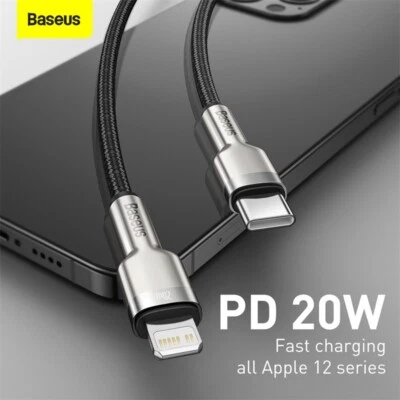 Baseus PD 20W USB C To iPhone Fast Charging Cable Cord For iPhone 14 13 12 11 - Image 1 of 4