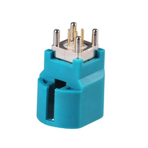 HSD Fakra Water Blue male plug pin straight Vertical PCB mount RF Connector - Picture 1 of 4