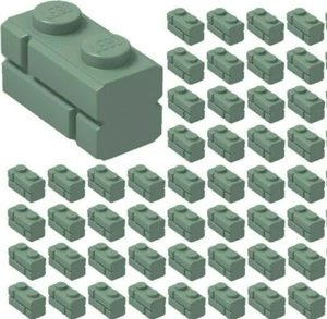 ☀️Lego x50 SAND GREEN 1x2 Masonry Bricks building Part Pieces Bulk Lot #98283 - Picture 1 of 2