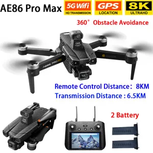 AE86ProMax+ Drone 5G WIFI GPS 3 ejes 8K Cámara Selfie Cuadricóptero-8KM-2 Batería - Imagen 1 de 11
