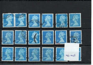 GB - Venta al por mayor - Machin Definitives (405) 2da clase azul x 18 copias - usado - Imagen 1 de 1