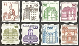 Germany 1979-1982 Sc# 1308-1315 Set of 8 MNH OG Castles - Picture 1 of 2