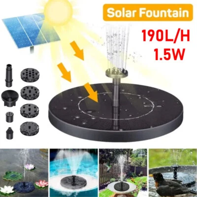 1.5W Solar Teichpumpe Solarpumpe Brunnenpumpe Gartenbrunnen Miniteich Brunnen DE - Bild 1 von 4