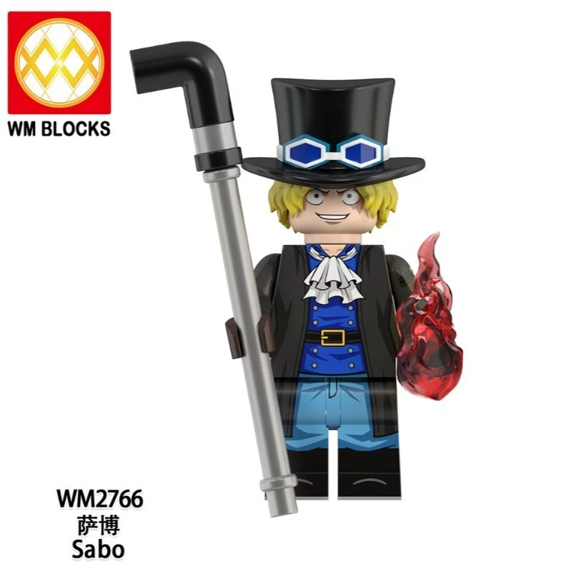 2 inch Custom One Piece Sabo Minifigure with Base and Pipe Weapon, New/Mint - Image 1 of 1