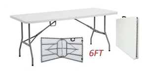 6 FT MESA PLEGABLE CABALLETE CAMPING JARDÍN P ICNIC FIESTA BARBACOA ENTRADA Y SALIDA PUERTA - Imagen 1 de 15