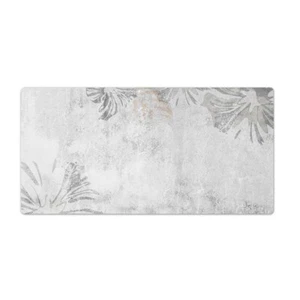 Schreibunterlage Schreibtischunterlage abwischbar Grau Beton und Blumen 90x45 - Bild 1 von 5
