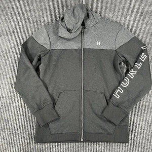 Hurley Youth Boys Jacket Medium Black Gray Long Sleeve Full Zip Dri-Fit - Picture 1 of 15