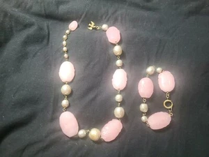 Miriam Haskell Choker And Bracelet Faux Pearl And Glass Set - Picture 1 of 12