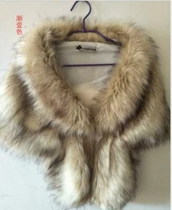 Wedding Cape Faux Fur Shawl Stole Wrap Rabbit Fur Shrug Scarf Party UK6-10 BH - Picture 1 of 16