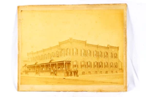 Price's Block 1899 Antique Row House Building Victorian People Large CDV Photo - Picture 1 of 7