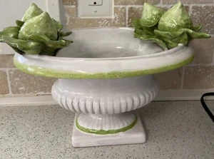 Fortunata Pottery Fine Italian Ceramics jardiniere Planter With Limes Leaves - Picture 1 of 16