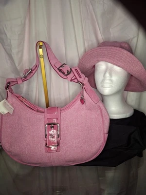 NEW  coach  set with tags from 2004 "Vintage Pink Y2k Herringbone Tweed - Image 1 of 2