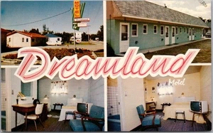 Postal MELITA, Manitoba Canadá DREAMLAND MOTEL Route 83 Roadside/sin usar - Imagen 1 de 2