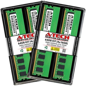 64GB 4x 16GB PC4-2400 ECC UDIMM Lenovo ThinkServer RS160 Memory RAM - Picture 1 of 5