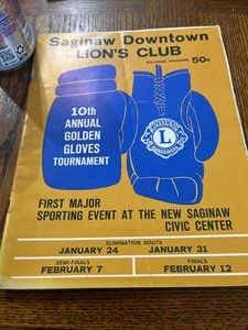 1972 Michigan Lions Club Saginaw Civic Center Golden Gloves Boxprogramm - Bild 1 von 22