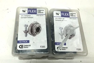 100Pk Commercial Electric 3/8 in.(1/2 in. knockout) Combo FMC Clamp Connector - Picture 1 of 3