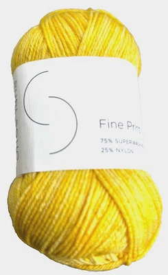 New 50g PURL SOHO Fine Print Superwash Wool and Nylon Yarn Sunflower Yellow - Image 1 of 2