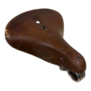 Alter Fahrradsitz Leder Waffenrad Styria Lastik Feder - Picture 1 of 6