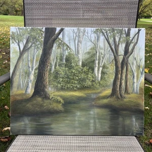 Original Annabelle Seymour Unframed Wrapped Canvas Vintage Framed Art Nature - Picture 1 of 11