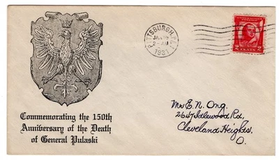 #690 Pulaski 1931 FDC - Planty #15 Pittsburgh PA - Image 1 of 2