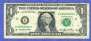 SUPER RADAR serial number # 68888886 (middle 8's) series 2006 $1 / non star / - Picture 1 of 2