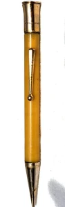 "BILTRITE 14K Gold Plated*Veretta Amusement Co"Cream/Gold Plated Trim Pencil - Picture 1 of 20