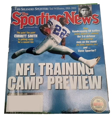 The Sporting News Magazine Emmitt Smith Cover 7/2002 NFL Training Camp Preview - Image 1 of 4