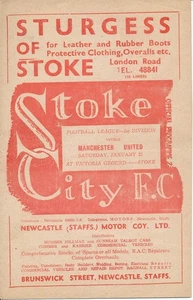 STOKE CITY v Manchester United 1949/1950 - Football Programme - Picture 1 of 1