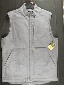 Brahma Men's Gray Canvas Vest Quilted Lining Biker Workwear Size Medium NWT - Picture 1 of 8