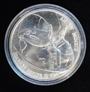 1992 Pope John Paul II Vatican City MCMXCII .835 Silver 500 Lire Evangelization - Picture 1 of 7