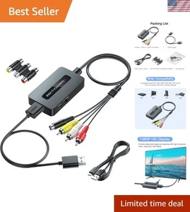 Cinch S-Video zu HDMI Konverter - Upscales auf 1080P, alle Kabel enthalten - Bild 1 von 9