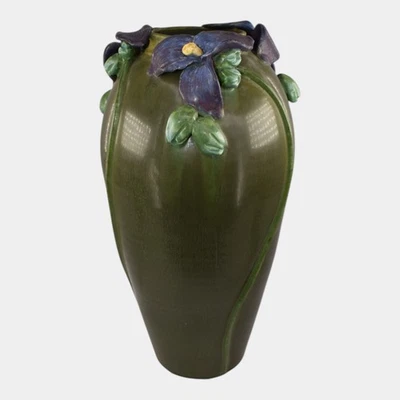 Ephraim Faience 2025 Hand Made Art Pottery Green Secret Keeper Vase - Image 1 of 4