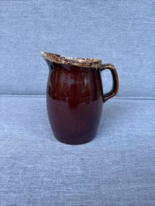 Vintage Hull Pottery Brown Drip Glaze 4.5" Oven Proof USA Creamer Syrup Pitcher - Picture 1 of 8