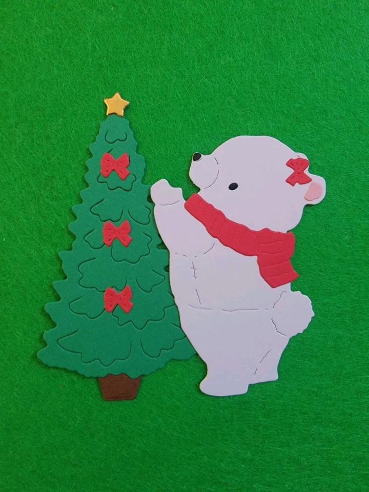 Oso de nieve de Navidad con cartulina de árbol de Navidad troquelado álbum de recortes Foto 1 de 1