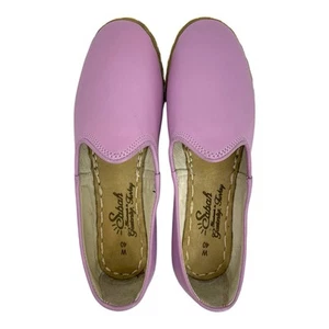 SABAH Womens 40 9 Handmade Leather Loafers Flats Classic Slip On LAVENDER NWOB - Picture 1 of 18
