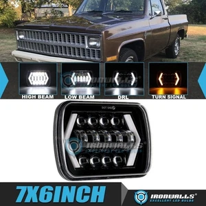 For Chevrolet C10 C20 C30 7x6" Square LED Headlight Hi/Lo Beam DRL Turn Signal - Bild 1 von 12