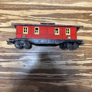 Vintage Lionel Trains 1722 Prewar Caboose Red tinplate O Gauge - Picture 1 of 8