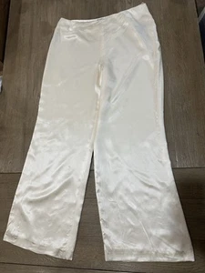 Lauren Ralph Lauren Silk Ivory Cream Wide Leg Pants Size 16 - Picture 1 of 6