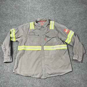 Portwest Bizflame Shirt Mens 2XL Gray Hi Vis Reflective Flame Resistant Work - Picture 1 of 14