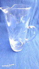 Martini Pitcher 1960s Mid Century Modern Etched Glass Ice Lip Thumb Grip 9”