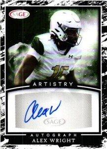 2022 SAGE ARTISTRY ALEX WRIGHT AUTO AUTOGRAPH RC ROOKIE