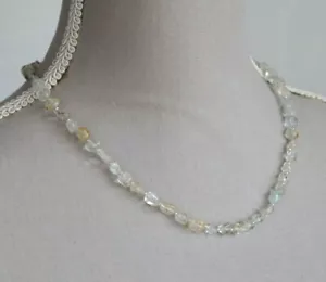 MULTI COLOURED TOPAZ NUGGET NECKLACE ~ STERLING SILVER 19" IN LENGTH - Picture 1 of 2