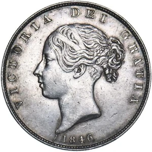 1846 Halfcrown - Victoria British Silver Coin - Very Nice - Picture 1 of 2