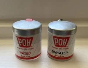 Vtg POH Unsealed Unwaxed & Sealed Waxed Dental Floss Lot Of 2 FREE SHIP in US - Picture 1 of 5