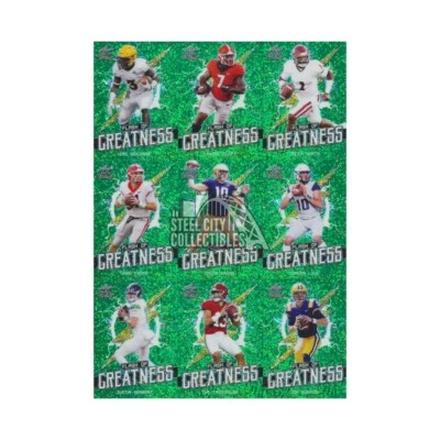 2020 Leaf Flash of Greatness 18-Card Football Green Set (#/20) - Image 1 of 2