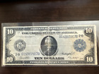 1913 United States Horse Blanket $10 Federal Reserve Banknote (Circulated)