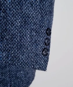 Vintage 40S H.Oritsky Blue Gray Black Tweed Full Canvas Blazer Sport Coat Jacket - Picture 1 of 9